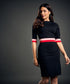 Waist Band Contrast Ponte bodycon dress