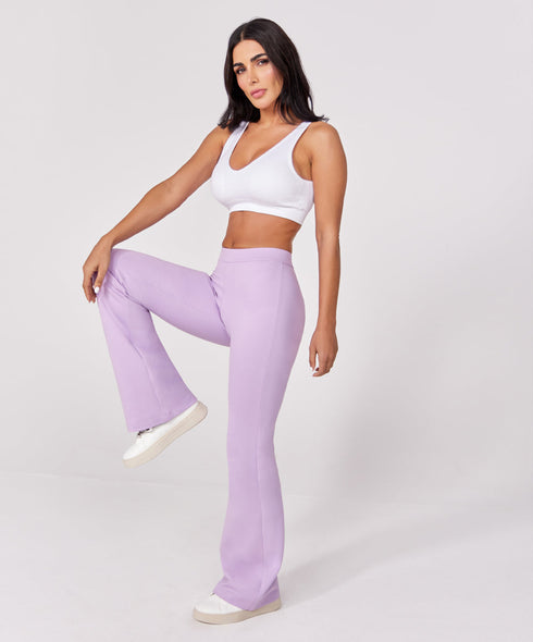 Ponte Flared Light Purple Pant