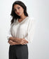 Long Sleeve Collar Attached White Top