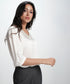 Long Sleeve Collar Attached White Top