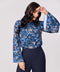 Flared Sleeve Chiffon Printed Top