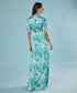 Green And White Printed Maxi