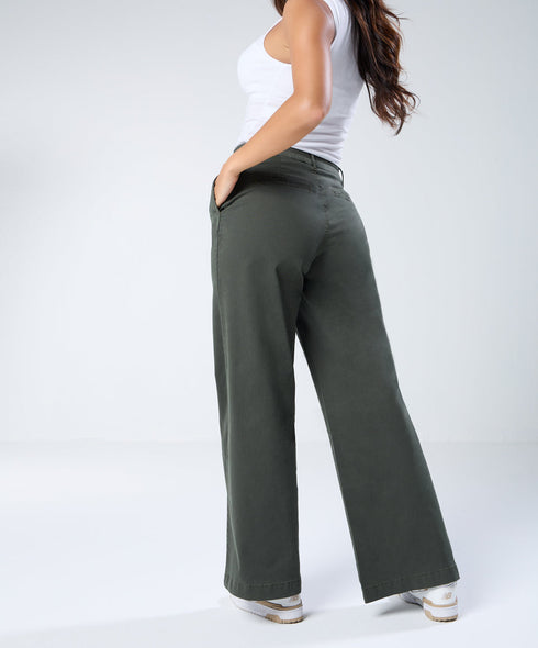 Khaki Pleated Pants