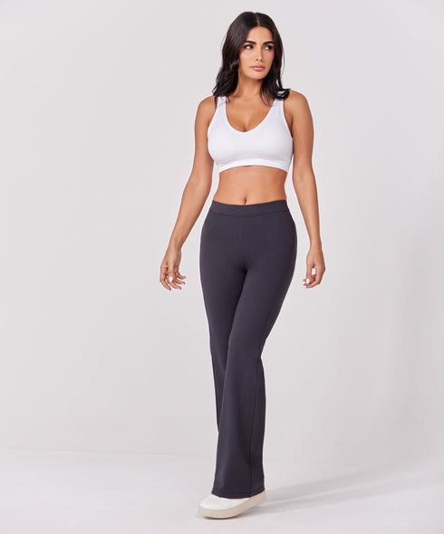 Ponte Flared Light Grey Pant