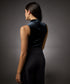 High Neck Sleeveless Velvet Top- Grey