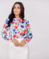 Neck Detailed Chiffon Printed Top