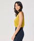 Vneck Satin Cami Top With The Straps-Mustard