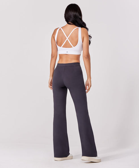 Ponte Flared Light Grey Pant