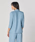 Curved Label Collared Classic Jacket- Light Blue