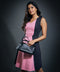 Two Tone Aline Ponte Dress- Pink & Grey
