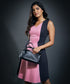 Two Tone Aline Ponte Dress- Pink & Grey