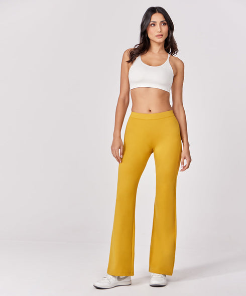 Ponte Flared Yellow Pant