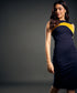 Torso Wave Paneled Ponte Bodycon Dress