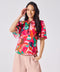 Vneck Tie Flared Sleeve Floral Top