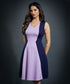 Two Tone Aline Ponte Dress- Lavender & Blue