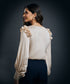 Sleeve Detailed Shoulder Frilled Long Sleeve Top-Beige