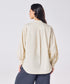 Mandarin Collar Cotton Oversized Shirt- Light Beige
