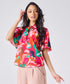 Vneck Tie Flared Sleeve Floral Top