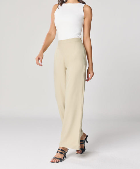 Light Beige Flared Formal Trouser