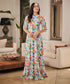Half Puffed Sleeve Printed Maxi Dress