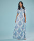 Blue And White Printed Maxi