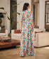 Half Puffed Sleeve Printed Maxi Dress