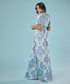 Blue And White Printed Maxi