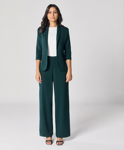 Green Flared Formal Trouser