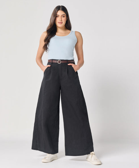 Flair Black Twill Pant