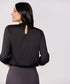 Trim Attached Three quarter sleeve black top