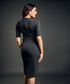 Ponte Half Sleeve Bodycon Grey Dress