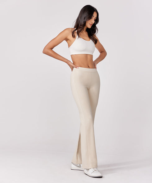Ponte Flared Beige Pant