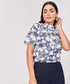 Short Sleeve Black Printed Top