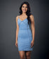 Light Wash Denim Bustier Bodycon Dress