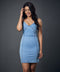 Light Wash Denim Bustier Bodycon Dress