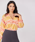 Loop Attached Printed Chiffon Top