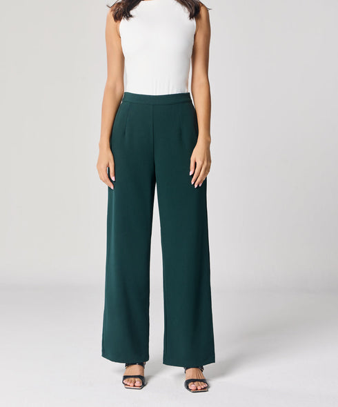Green Flared Formal Trouser