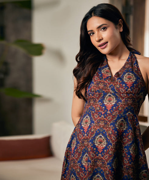 Vintage Halter Neck Mini Dress