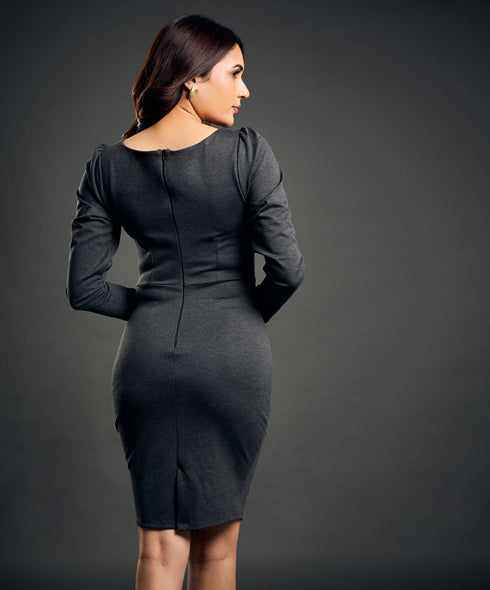 Ponte Shift Grey Dress