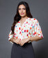 Relaxed sleeve chiffon printed top