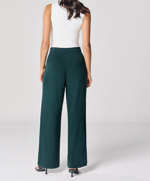 Green Flared Formal Trouser