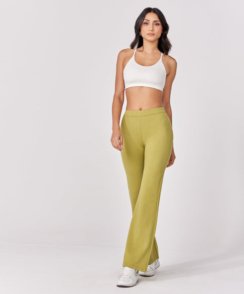 Ponte Flared Light Green Pant