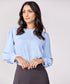 Satin Long Blue Sleeve Top
