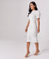 Sleeve Detailed White Bodycon Dress