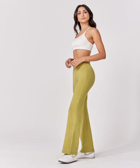 Ponte Flared Light Green Pant