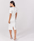 Sleeve Detailed White Bodycon Dress