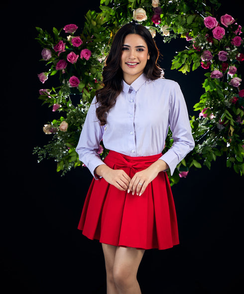 Circle Ponte Skirt With A Bow