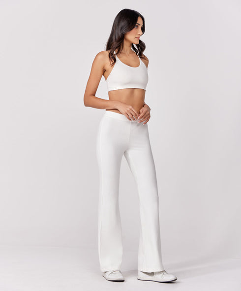 Ponte Flared White Pant