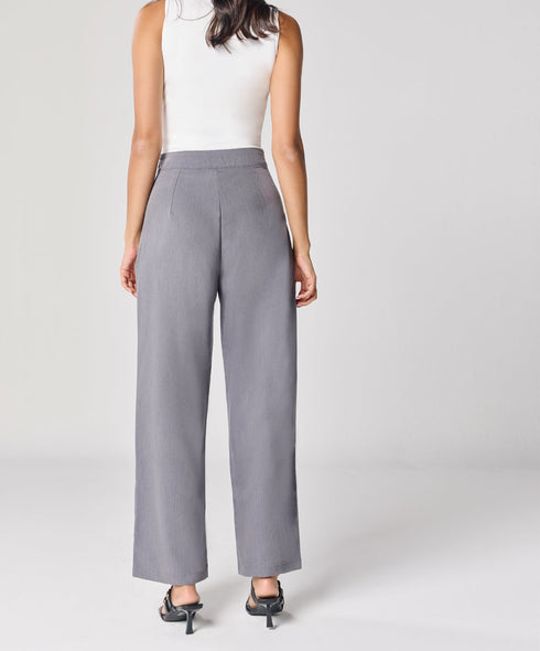 Grey Flared Formal Pant