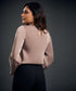 Long Sleeve Pleated Detailed Satin Top